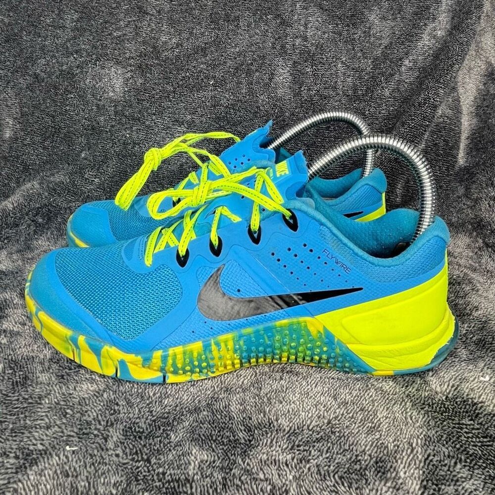 Nike Metcon 2 Amp Blue Glow/Black Volt Women US 8 Running Shoes